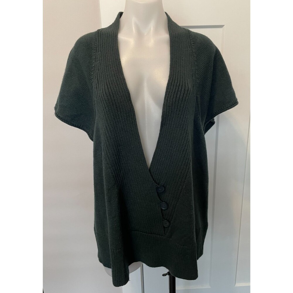 COLDWATER CREEK Womens Sweater VEST Short Sleeve GREEN Size 1X 16W-18W